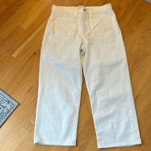 Madewell the perfect vintage wide leg crop jeans white size 32 NWT NJ021